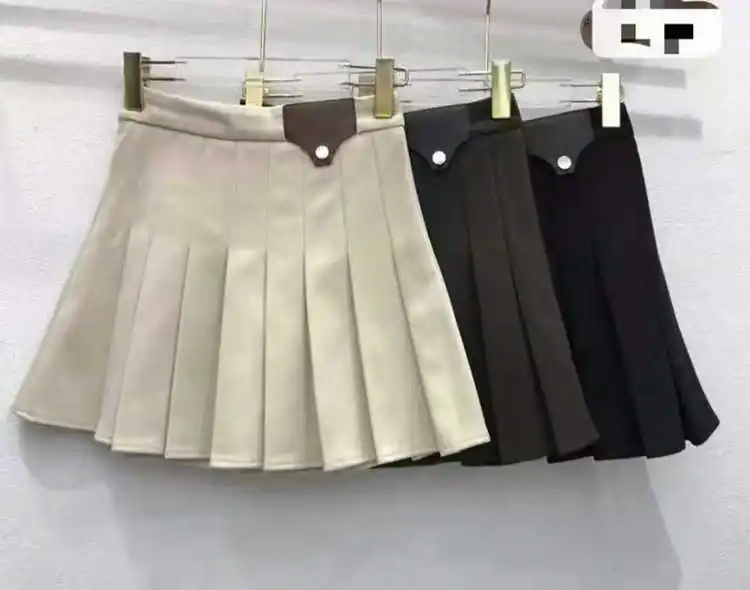

ICCLEK JXMYY 2020 new pleated skirt women's autumn and winter woolen thickened short skirt pants high waist a thi