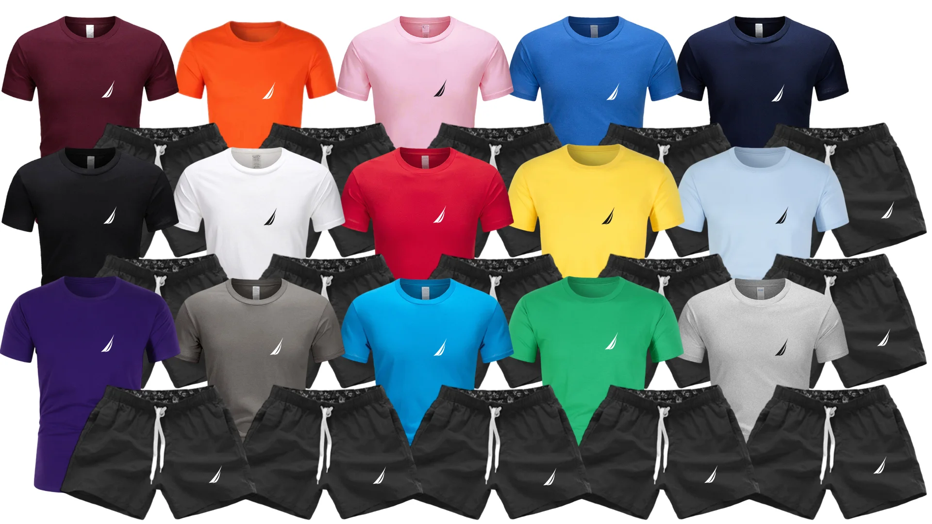 

Men's shirt sportswear two-piece leisure fitness sports suit short-sleeved T-shirt + shorts sportswear suit