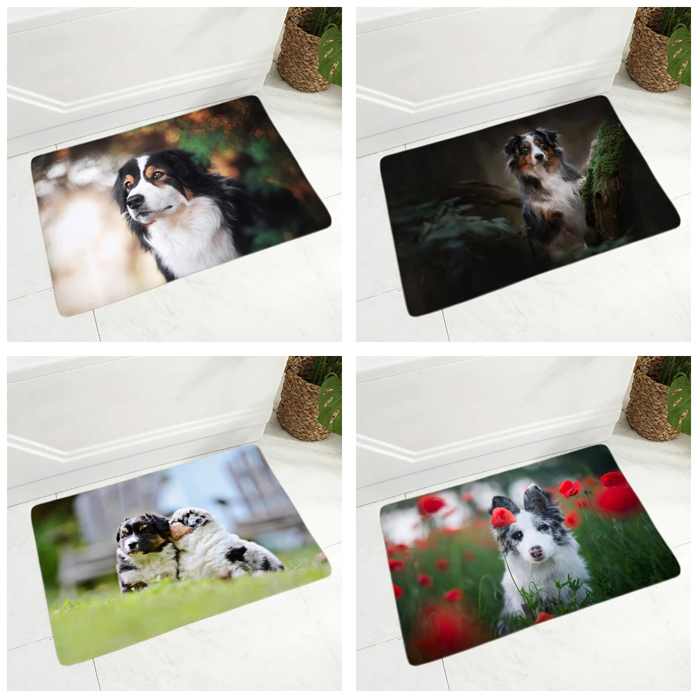 Австралийские овчарки животных фланель ковровое покрытие Коврик для прихожей