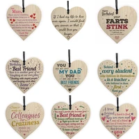 friend teacher dad mom heart wooden hanging sign lovely plaque crafts ornament for gift to friend father mother keepsake tag