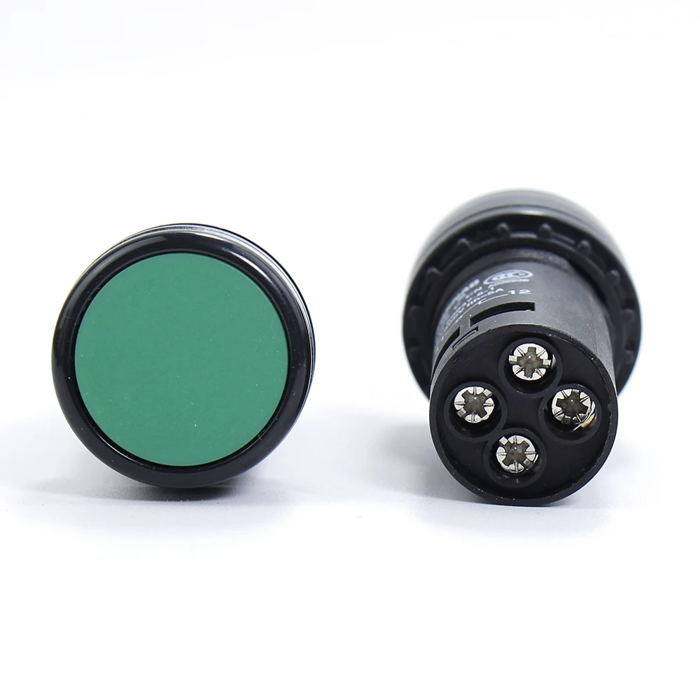 LA39J-11B 22 мм Мгновенный кнопочный переключатель с электрошоком из меди зеленый