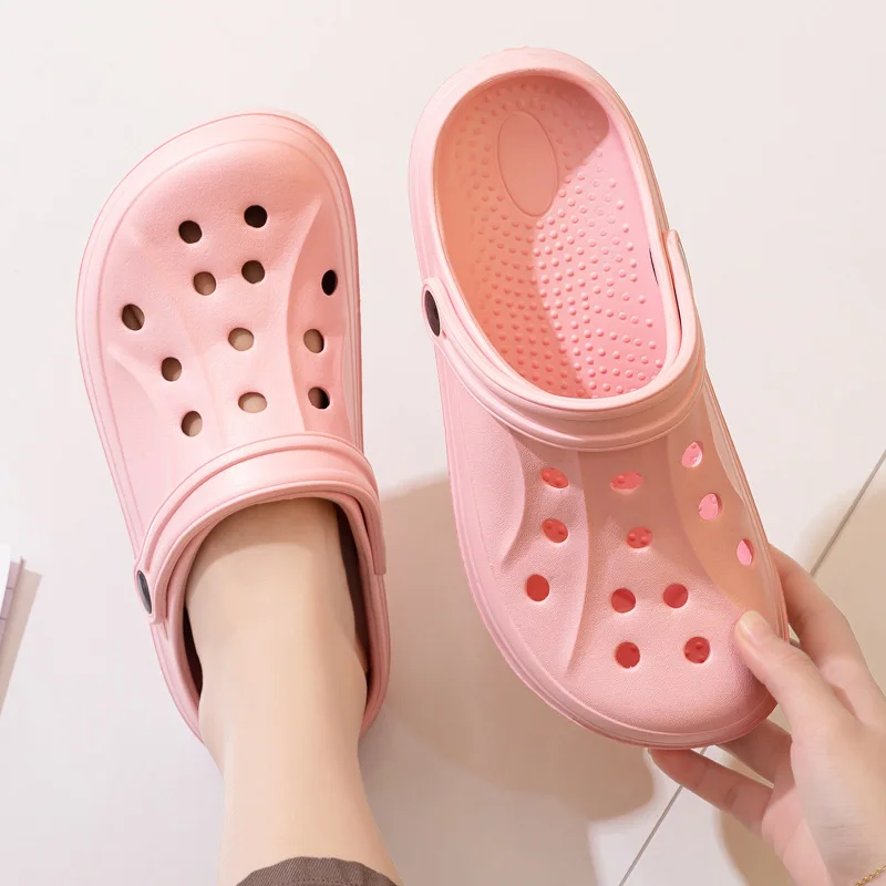 

Summer Women's Sandals 2021 Men's Sandals Beach Sandals Women Men Slippers Sneakers Breathable Flat Sandals Hole Non-slip