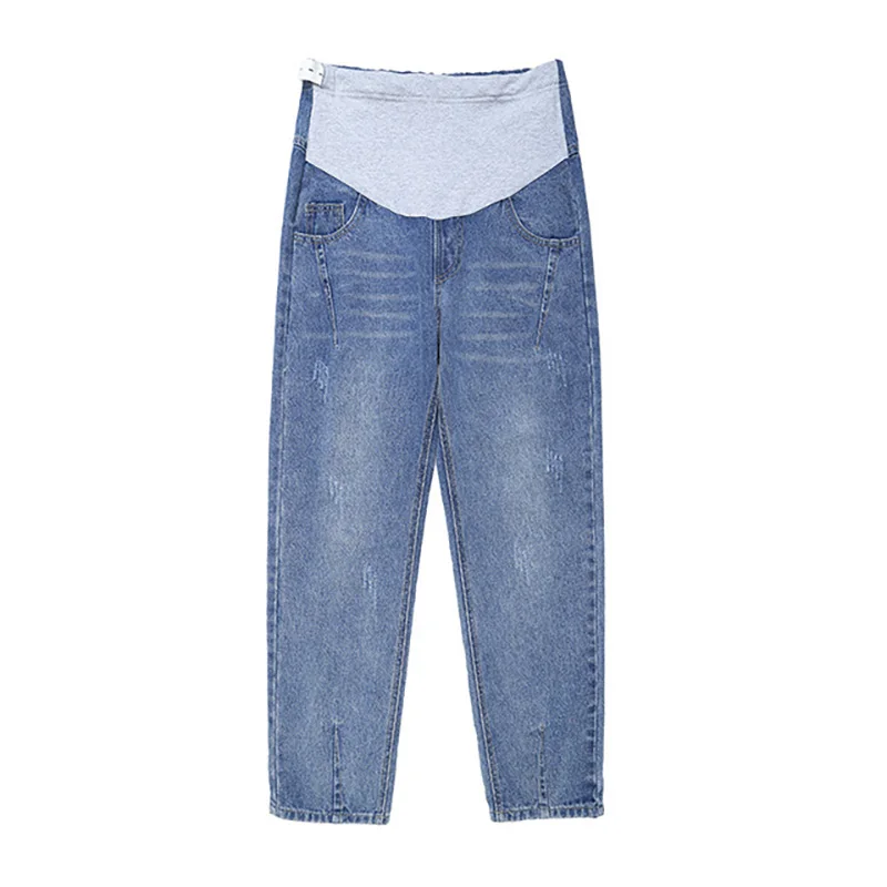 Весенние джинсы для беременных женщин 2019 джинсовые штаны хлопковые однослойные