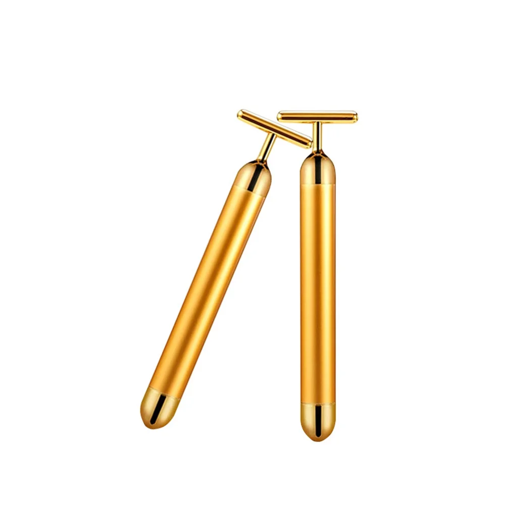 

24k Gold Beauty Bar Slimming Face Vibration Facial Beauty Roller Massager Stick Lift Skin Tightening Wrinkle Bar Skin Car