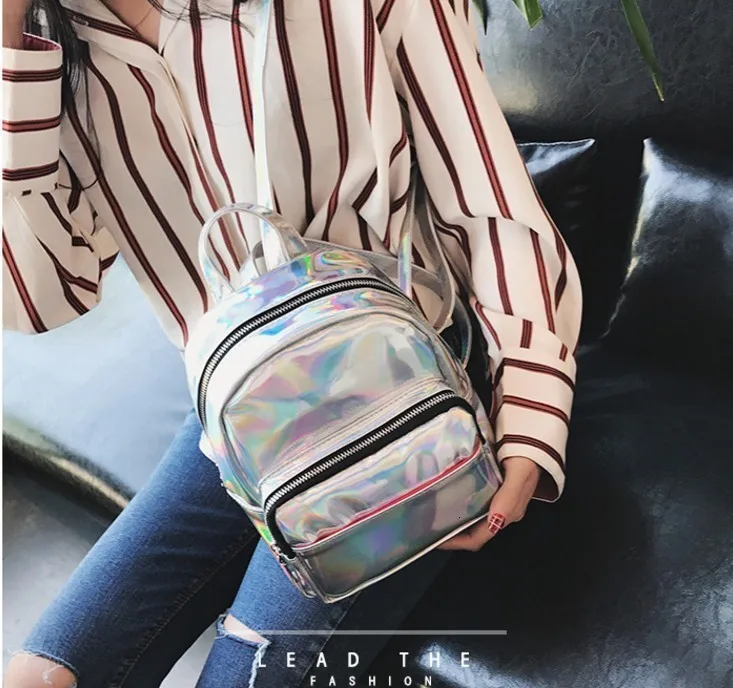 

2019 New Fashion Laser Women Backpack High Quality Zipper Backpacks Large Capacity Travel School Bag Dropship