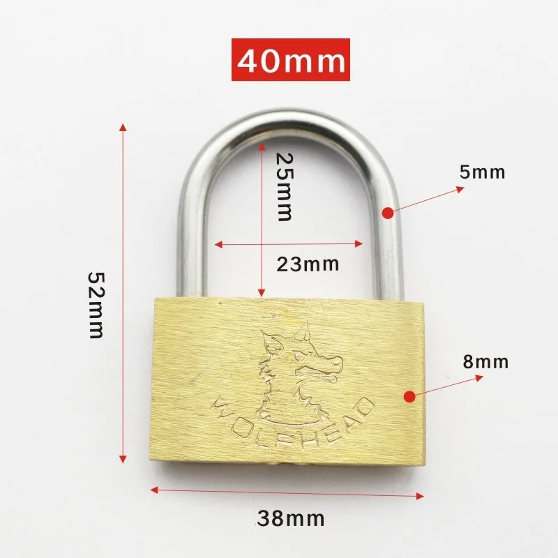 Латунный замок с волчьей головкой компактные дверные замки не ржавеет 3 медными
