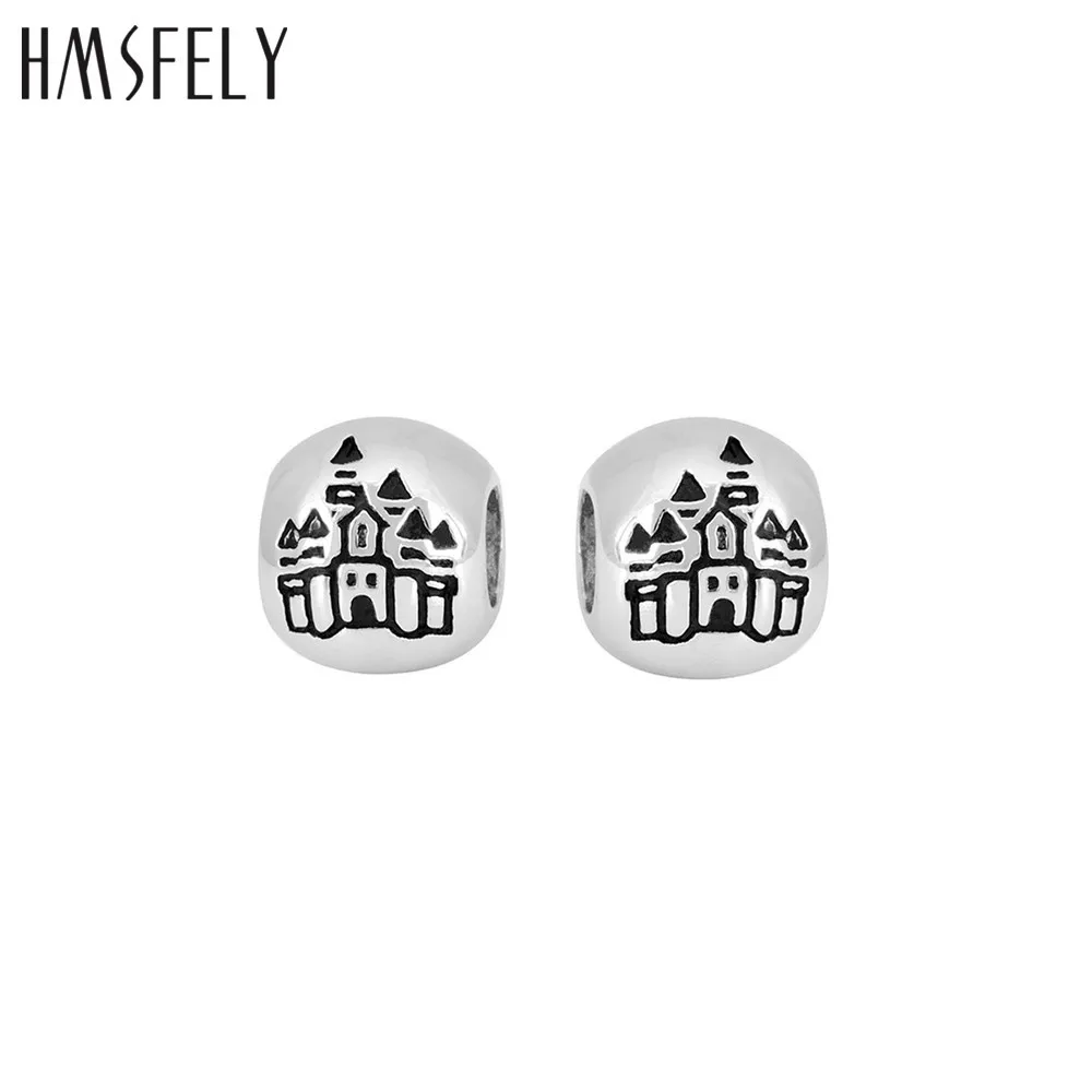 HMSFELY 316l из нержавеющей стали с большими отверстиями кулоны А-круглый шар бусины