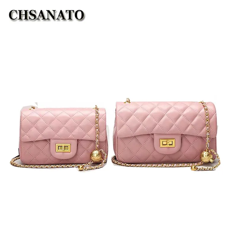 

CHSANATO Branded Women's Shoulder Bags Gold Chain Quilted Shoulder Purses And Handbag Women Clutch Bags Sheepskin Lady Hand Bag