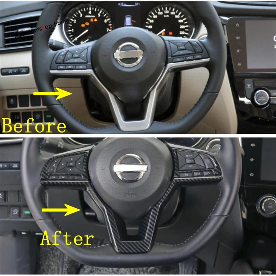 

Yimaautotrims Auto Steering Wheel Frame Decoration Cover Trim Fit For Nissan Altima / Teana 2019 2020 ABS Interior Mouldings