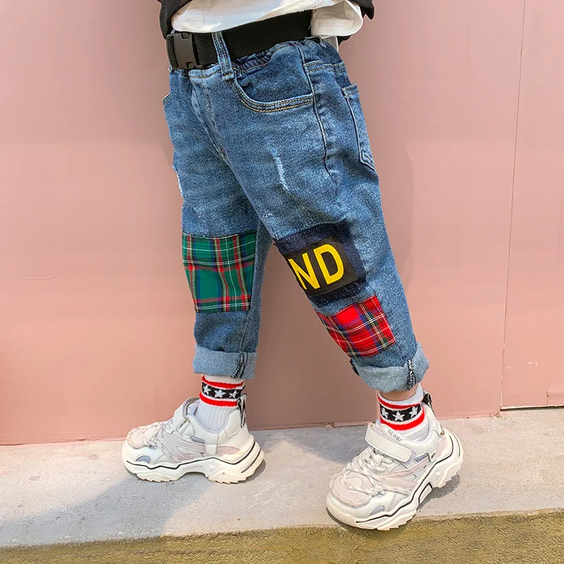 Детские джинсы для мальчиков коллекция 2019 года сезон осень детская одежда