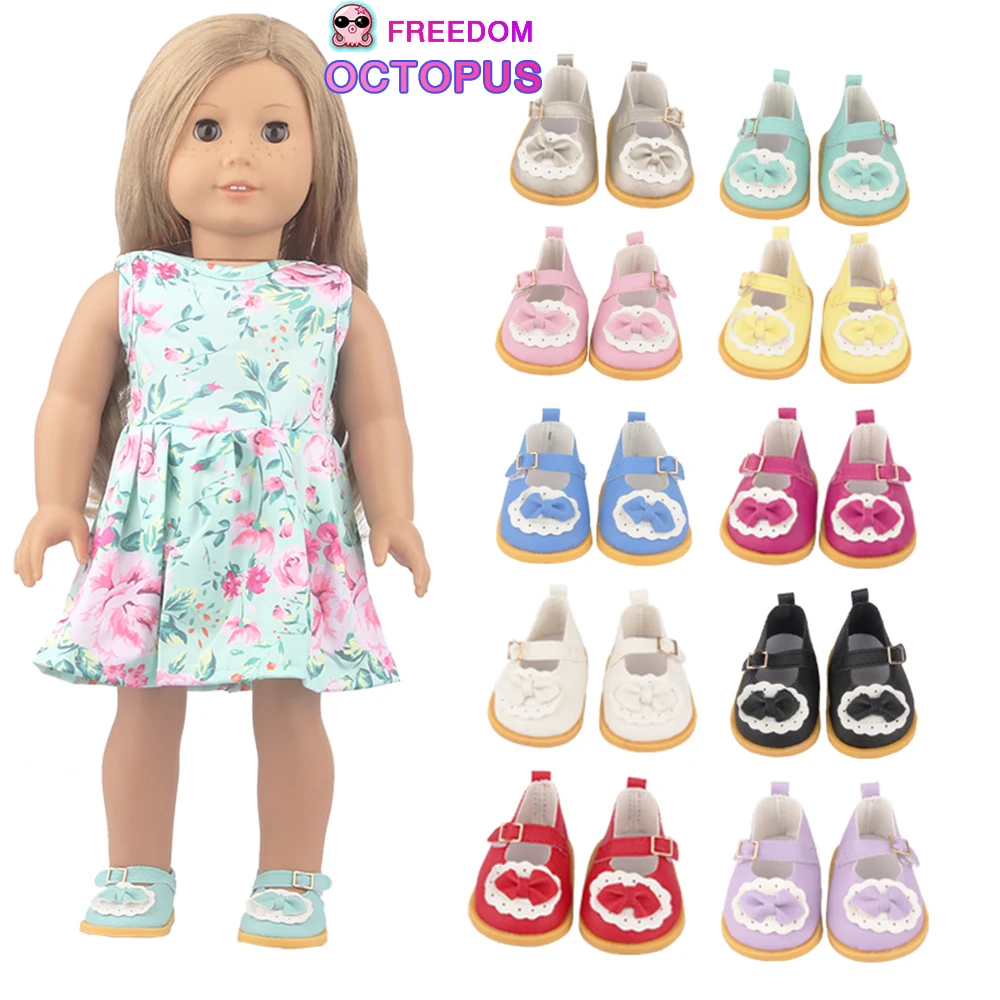 

Doll Shoes Clothes High-quality Boots 7cm Bow Shoes For American 18 Inch Girl Doll Cute Accessories For 43cm Baby New Born Doll