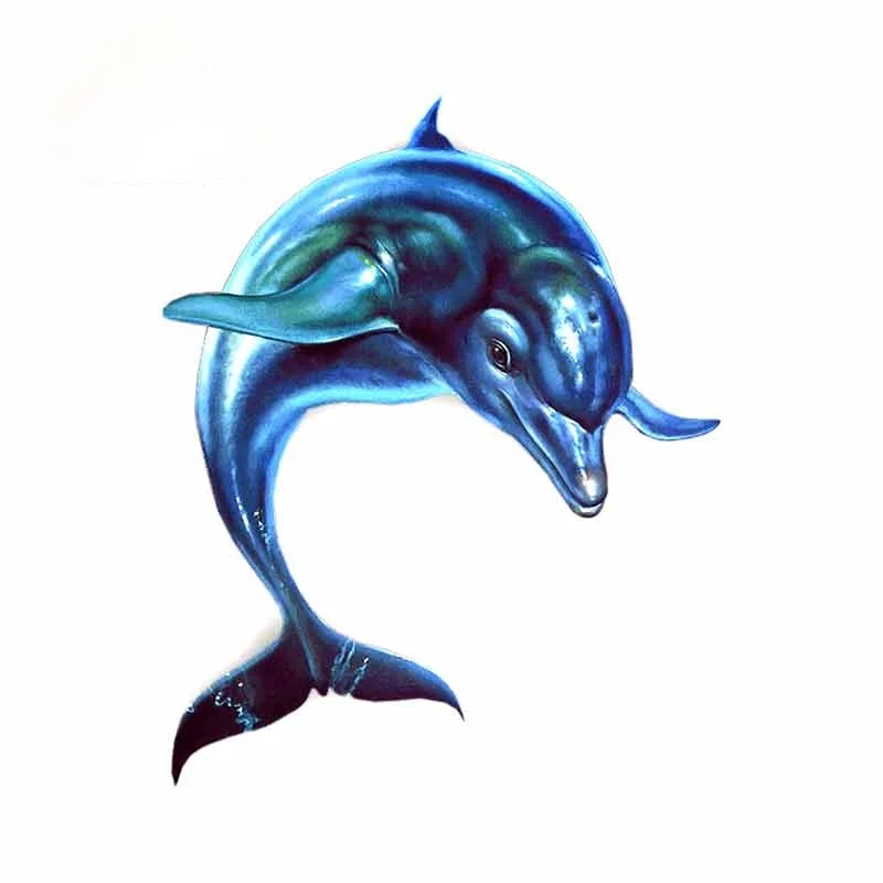 

13*10.6cm Cute dolphin Car Sticker Motorcycle Bumper Trunk Laptop Window Decals Vinyl Car Styling Decoration