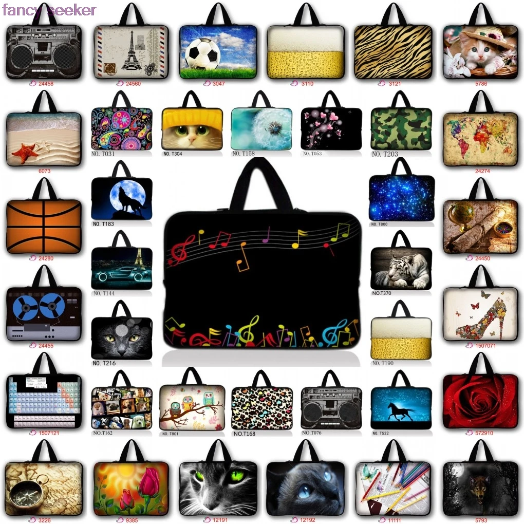 

Prints Briefcase Handbag Carry Case For 13 12 15 14 17 10 Inch Computer PC Chromebook Case 11.6 13.3 15.6 17.3 Laptop Sleeve Bag