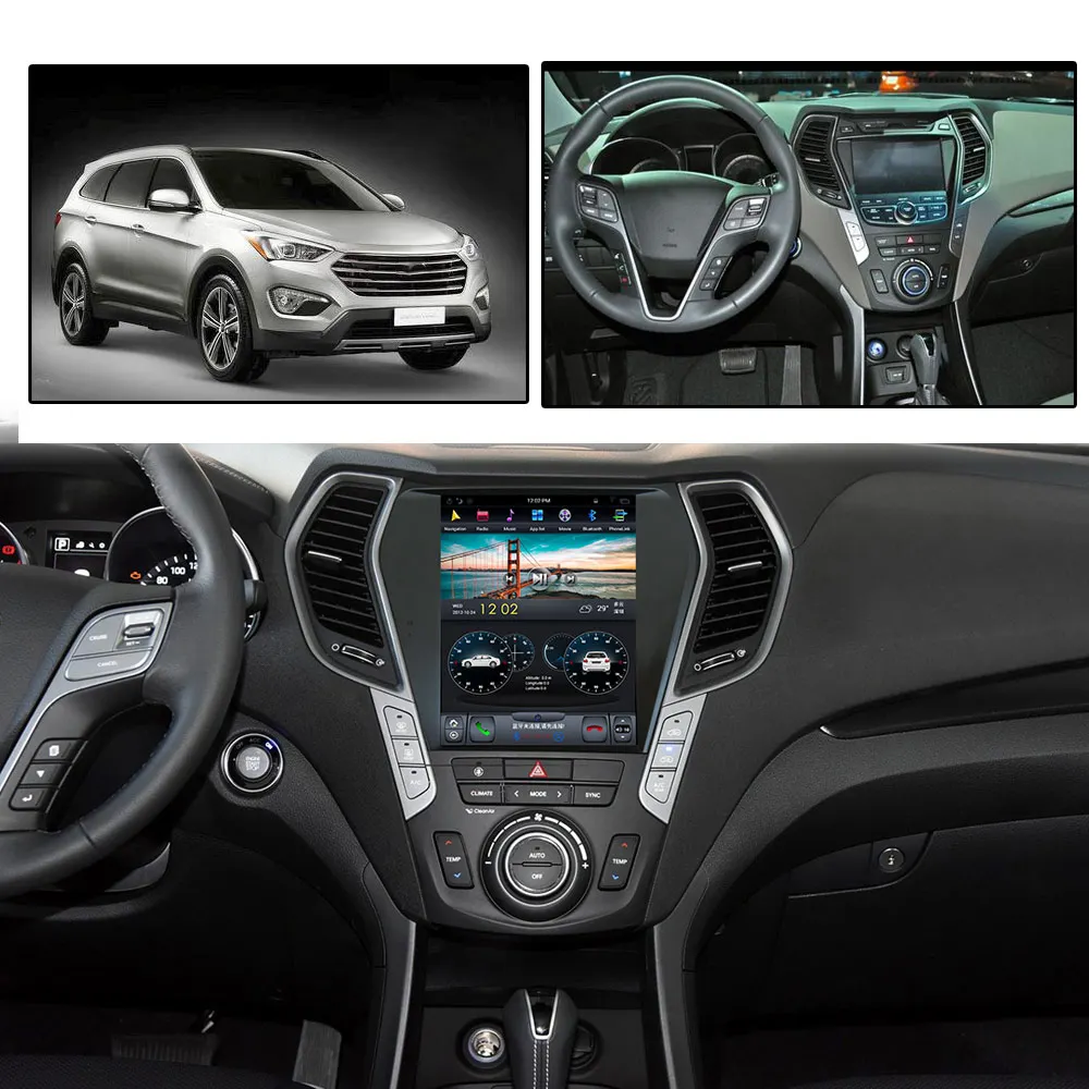 

For Hyundai Santa Fe ix45 2013-2018 vertical screen Tesla style Android 9.0 Car Multimedia Player car GPS Radio stereo head unit