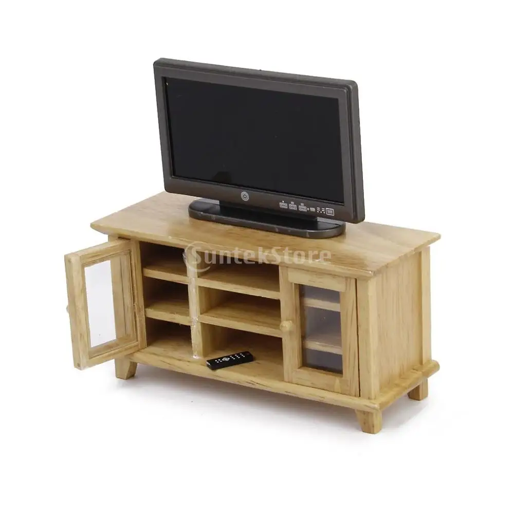 Миниатюрный Кукольный домик в масштабе 1/12 Телевизор с ЖК дисплеем и