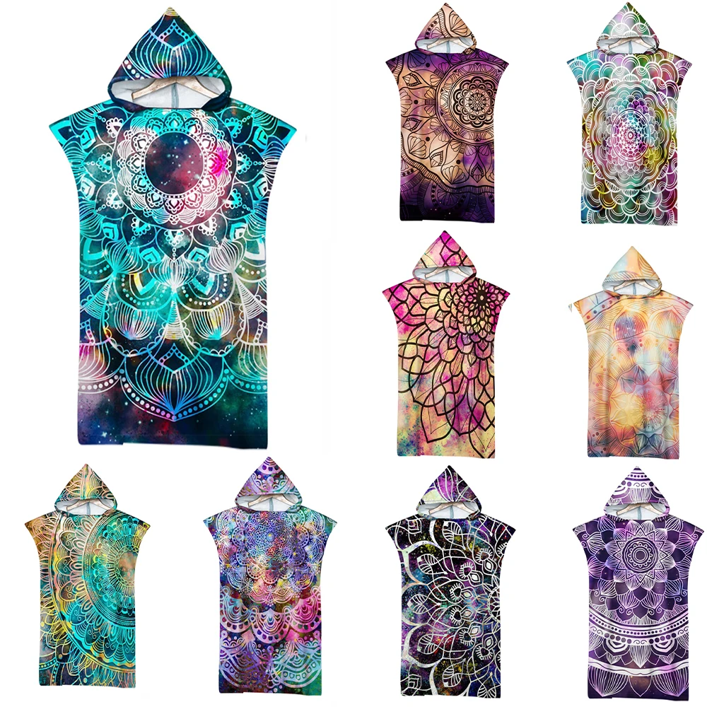 

Customizable Outdoor Quick Dry Bath Beach Towel Microfiber Changing Bathrobe Cloaks Hooded Poncho Surf Women's Swimwear 2021