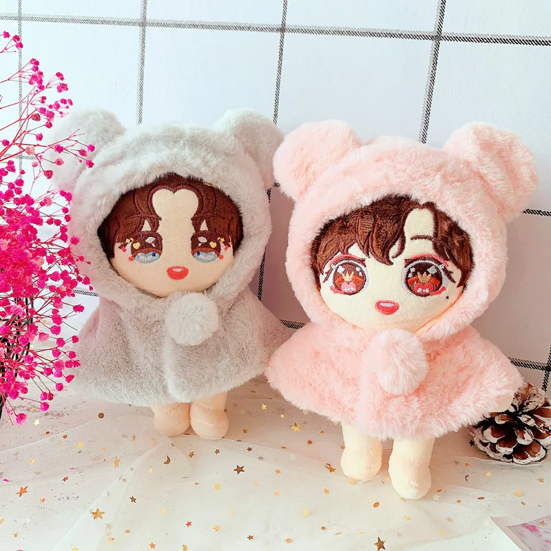 

2 types Bear 20cm Plush Doll's Clothes Outfit Accessories for Korea Kpop EXO Idol Dolls cloak cape Clothing Fans Gift