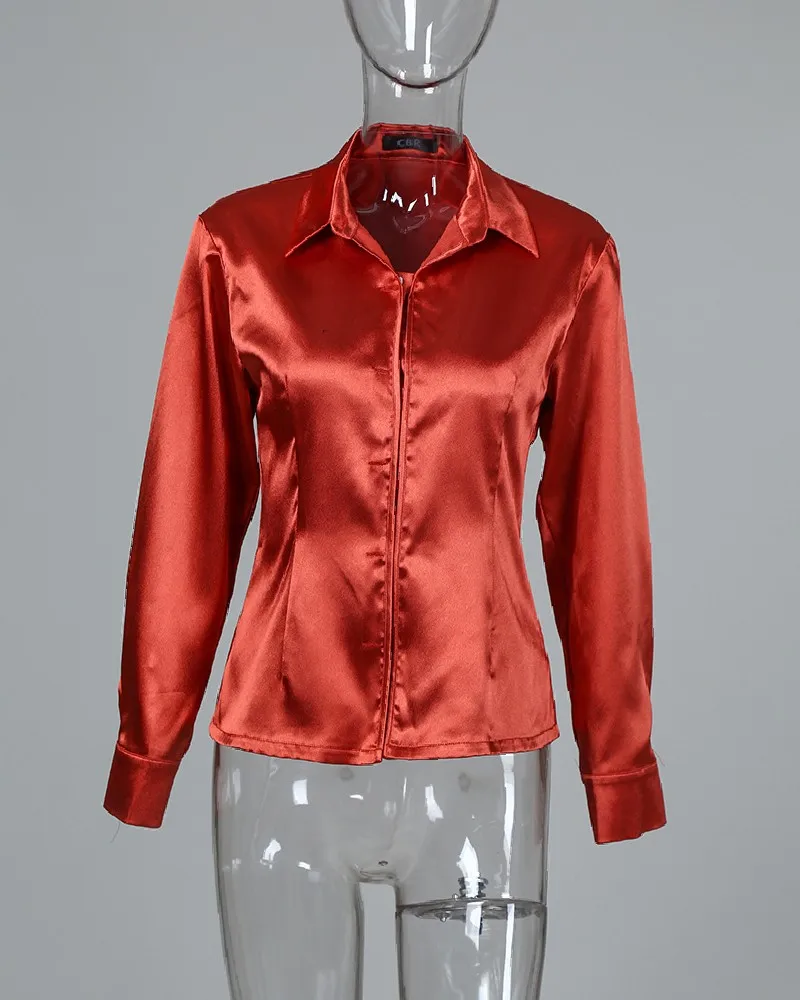 Women Solid Long Sleeve Casual Shirt Tops Ladies Turn-down Collar Blouse Workwear | Женская одежда