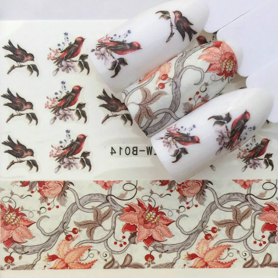 5 шт Продажа красная птица акриловый порошок кристалл дизайн ложные советы ногти