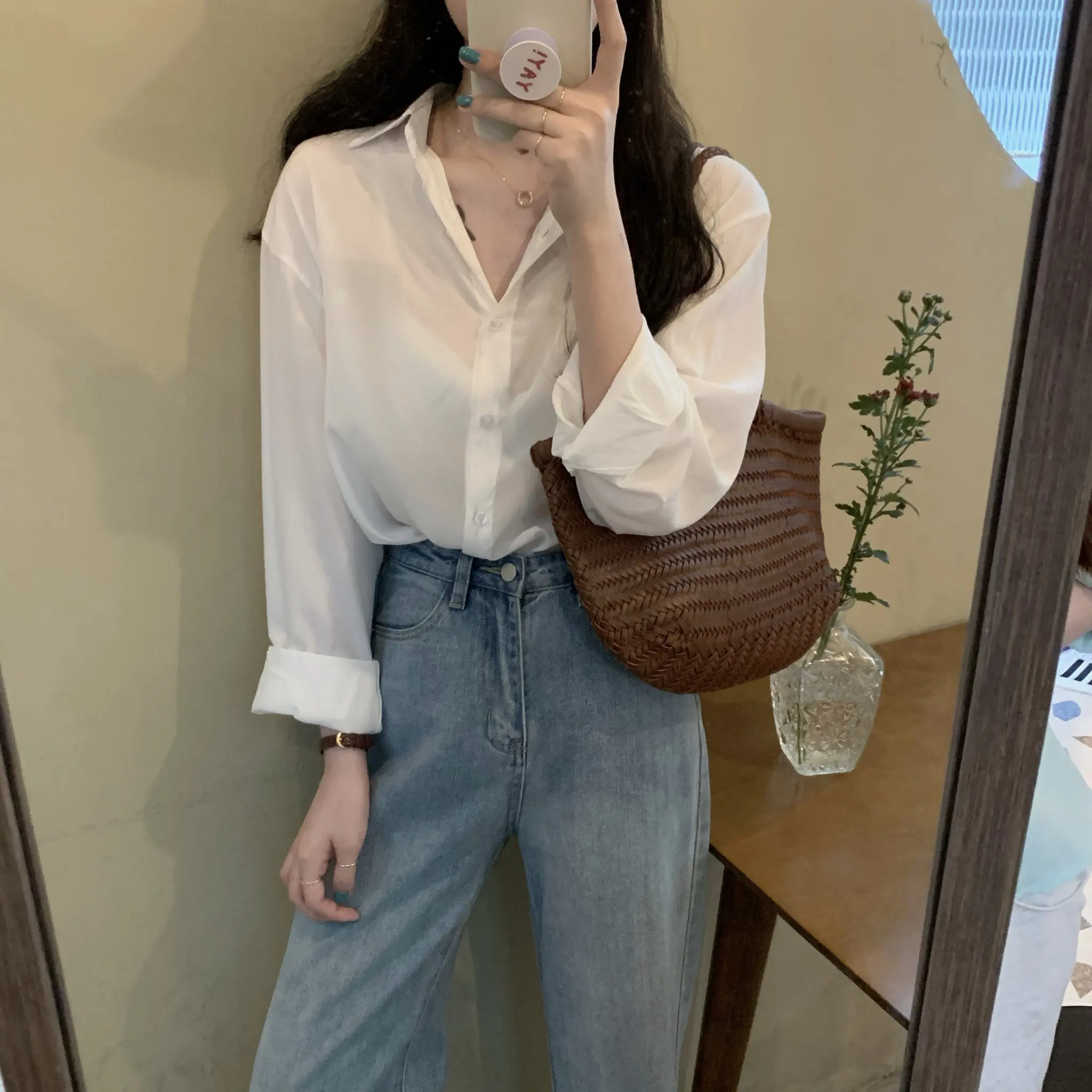 Элегантный Базовый костюм HziriP рубашка для женщин новинка 2021 летние блузки