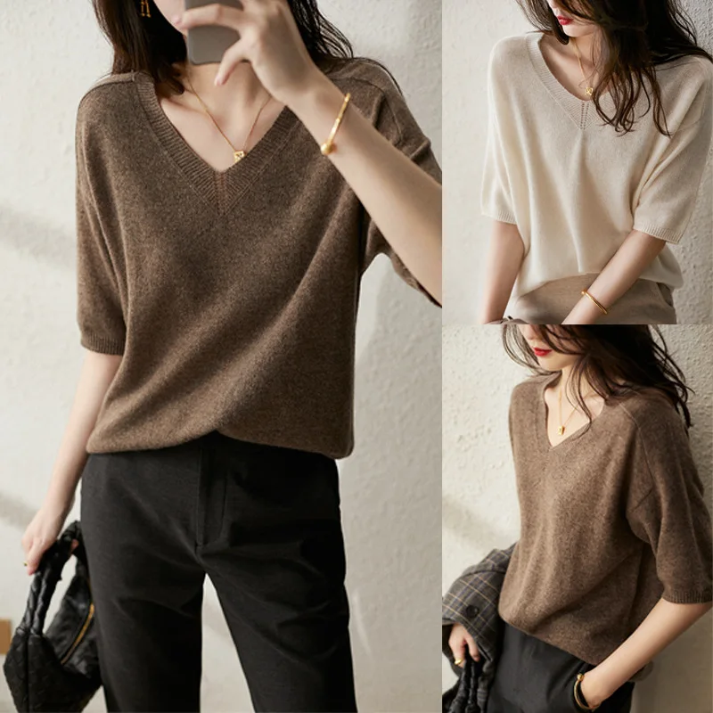 

2021 new high quality solid women's casual T-shirt