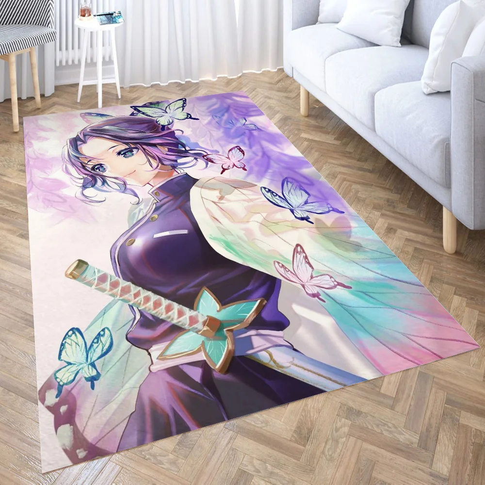 

Demon Slayer Shinobu Kocho Carpet for Living Room 3D Hall Furniture Floor Mat Bath Anime Area Rug Teenager Bedroom Decora