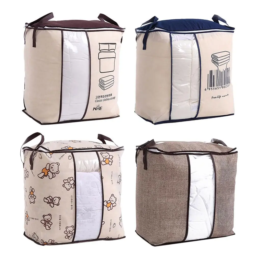 

Eco-friendly Non-Woven Storage Bag Fabric Quilt Clothes Divider Wardrobe Closet Box Organizer for Household Accessories