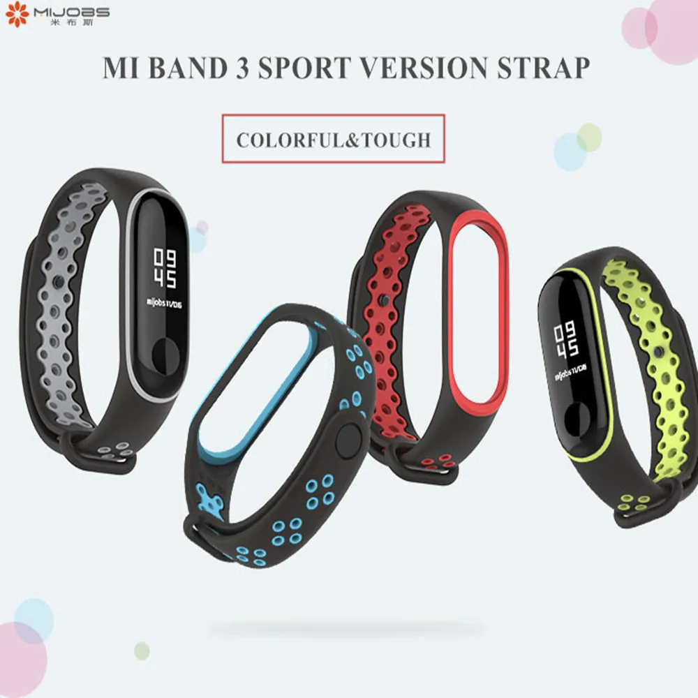 Умный ремешок Mijobs для Xiaomi Mi Band 4 3 спортивный xiaomi mi band Цветной силиконовый сменный