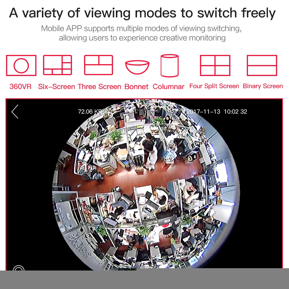 360 для панорамной съемки Беспроводной Wi Fi беспроводная IP лампа CCTV HD Камера типа