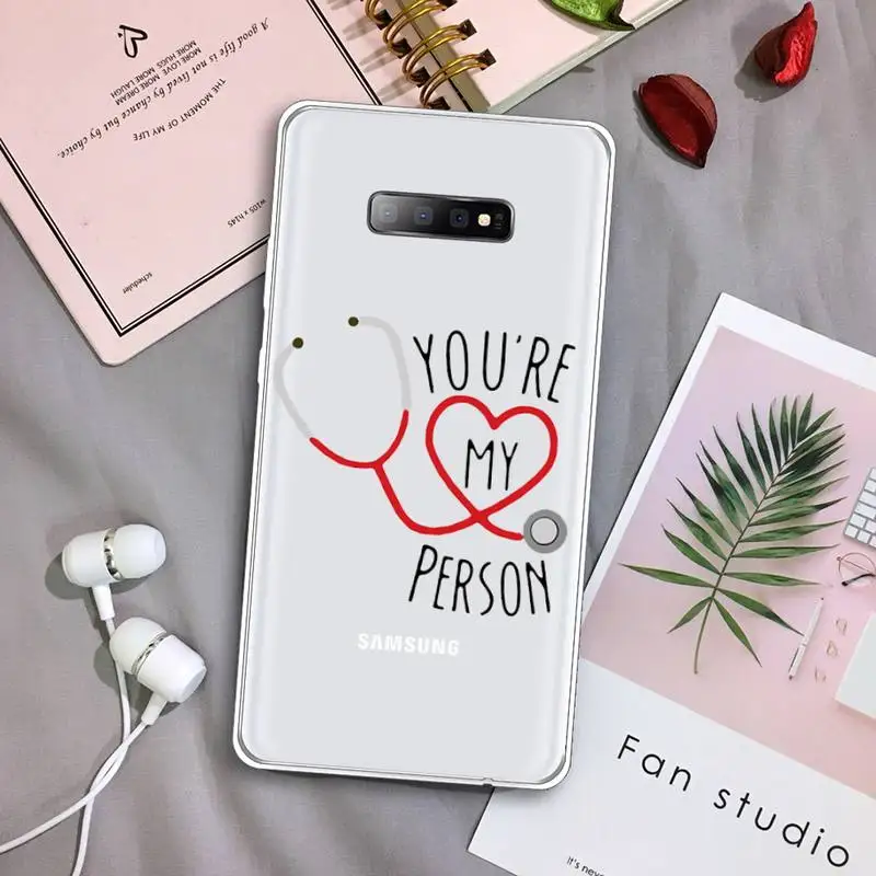 

Greys Anatomy cartoon Doctors Phone Case Transparent For Samsung Galaxy S A 5 7 8 9 2015 20 edge plus 10 e lite 2019