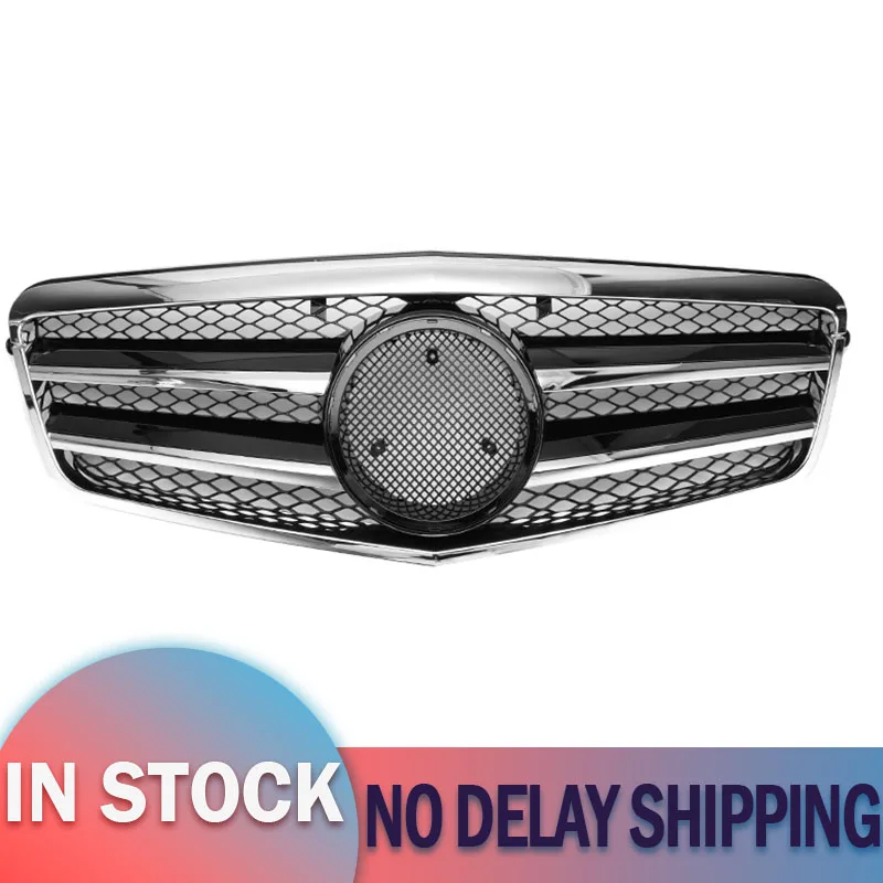

Front Racing Bumper Grille For Benz W212 E250 E550 E350 E63 AMG 10-13 Car Styling Electroplating Black Car Accessories