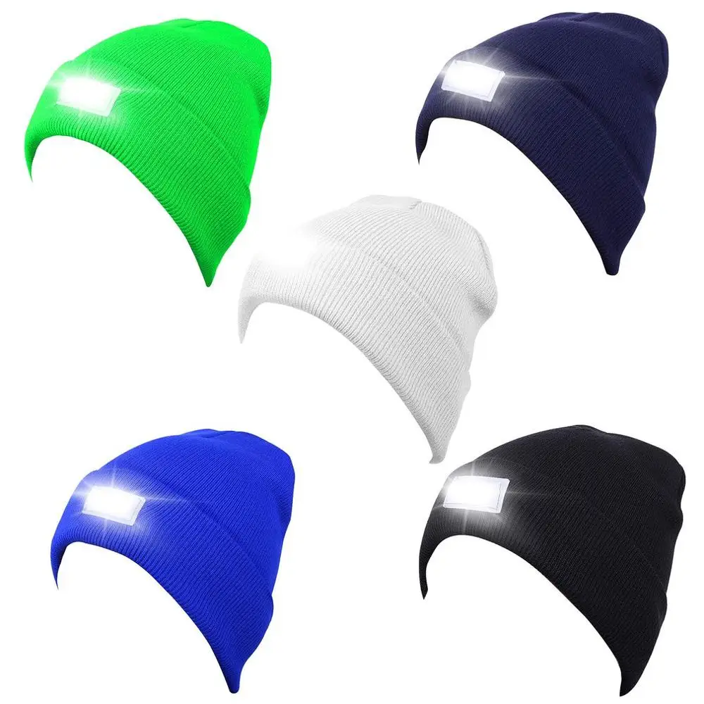 

LED Light Hat Portable Head Lighting Lamp Beanies Night Fishing Hunting Camping Running Lighting Knitting Woolen Caps