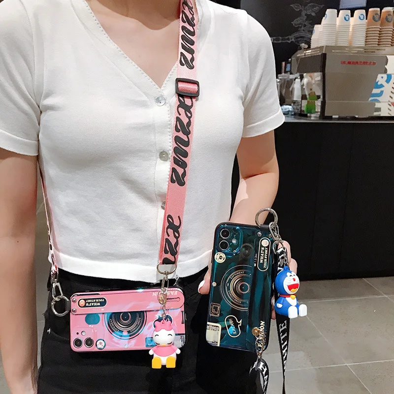 Чехол для телефона в стиле ретро камеры iPhone 12 чехол с ремешком и кронштейном