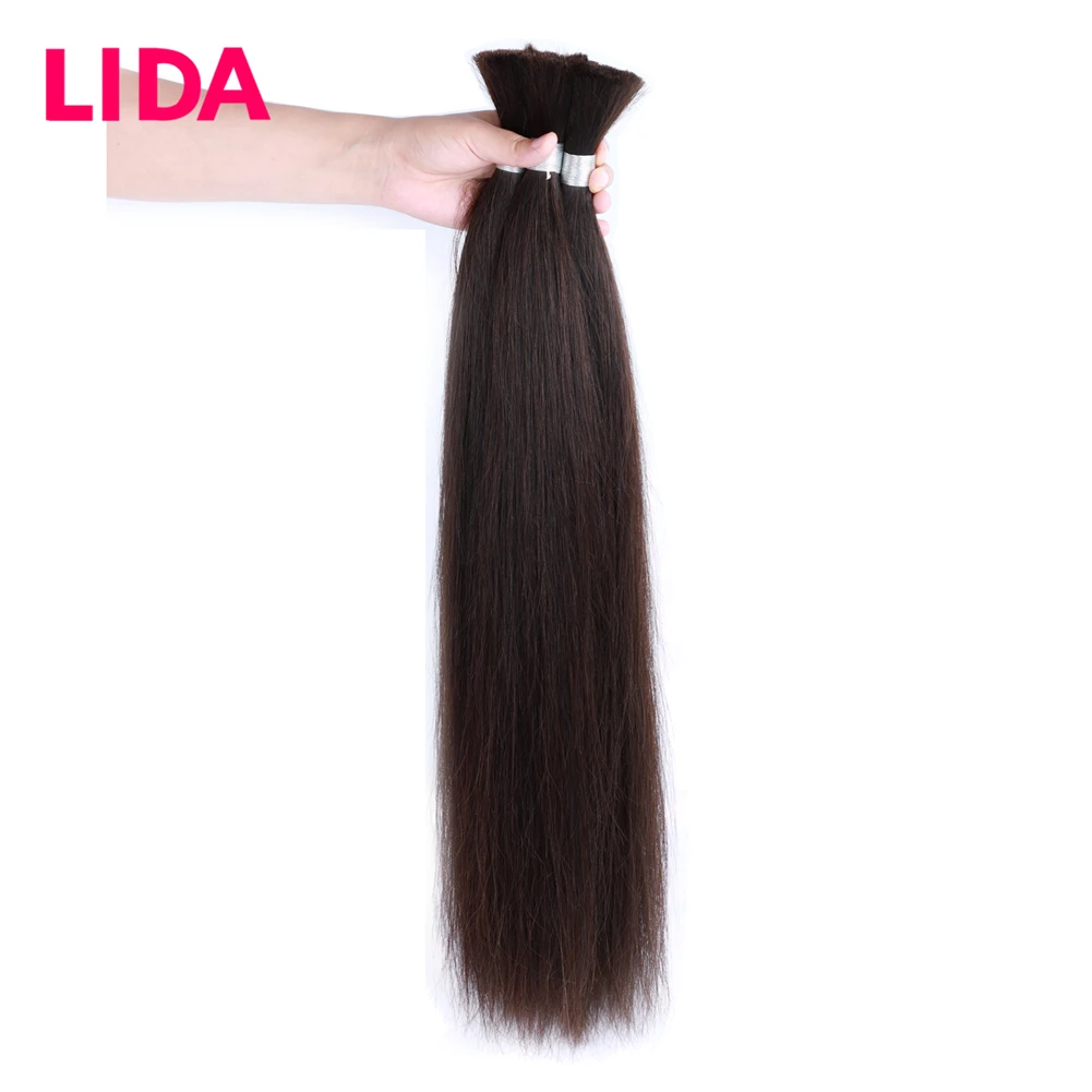 Lida плетеные человеческие волосы, без уточка, объемные волосы для наращивания, не Реми, бразильские человеческие волосы, пучки 100 г/шт. от AliExpress WW
