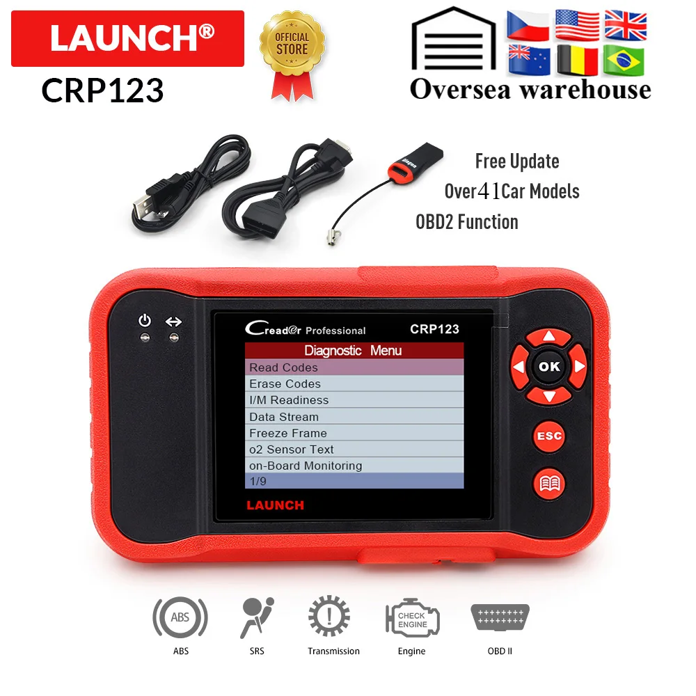 LAUNCH CRP123 Профессиональный obd2 автомобильный диагностический инструмент OBDII считыватель кодов Сканер CRP 123 тест двигателя ABS Airbag трансмиссия