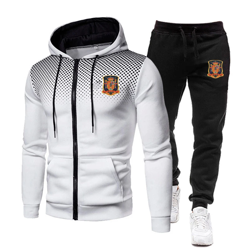 

Fashion Men Clothing Sports Suits Jogging Pullover Tracksuit Man Casual zipper Hoodie Sportswear Mens Sweatshirt+Pant 2Pcs Set