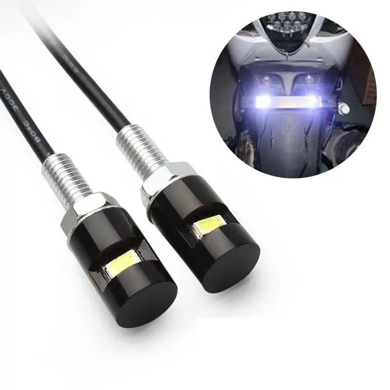 

2PCS Car License Plate Light Motorcycle LED Lights Screw Bolt Light White Light Motorcycle light