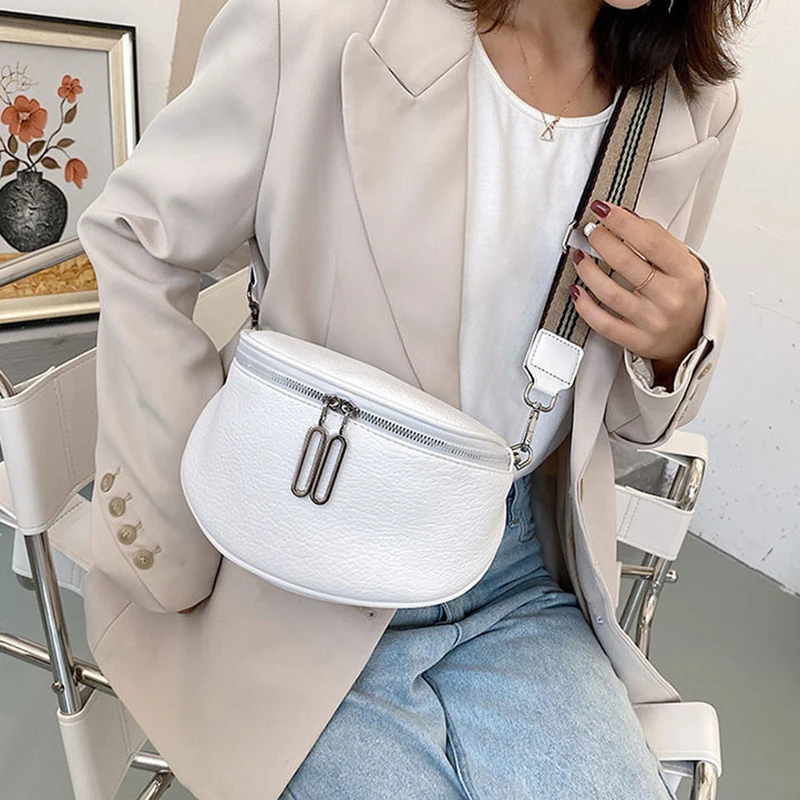 

Fashion Double Zipper Design Women Shoulder Bags Pu Leather Ladies Messenger Bags Trendy Saddle Bag Handbag