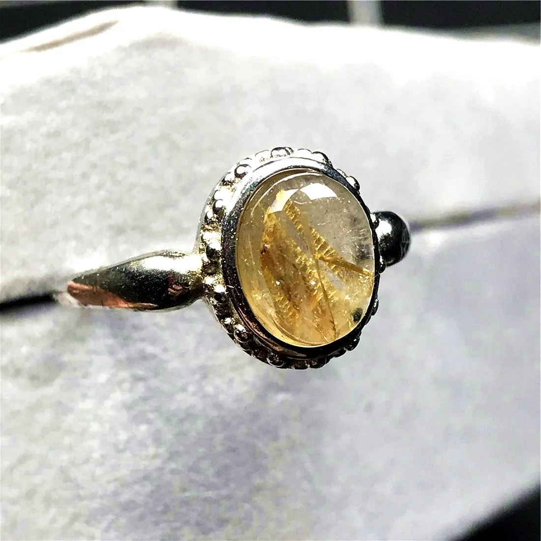 9 мм топ из натурального золота рутиловый кварц кольцо для женщины леди человек с