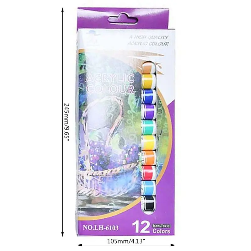 

12 x 12ml Heavy Body Colors Rich Pigments Acrylic Paint Set for Painting Crafts Y51A