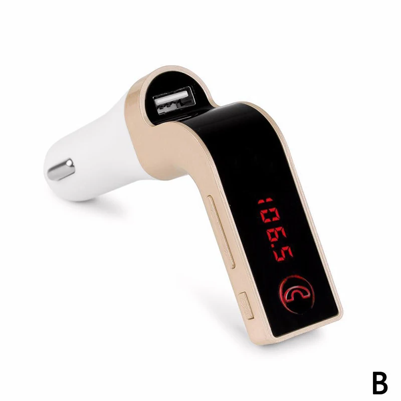 gold 4-в-1 Hands Free Беспроводной Bluetooth FM передатчик G7+ AUX модулятор Автомобильный комплект MP3 плеер SD USB ЖК-дисплей автомобильные аксессуары - Название цвета: gold