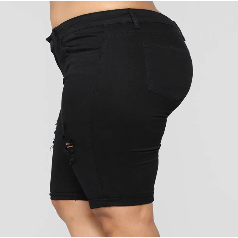 Шорты женские рваные с дырками повседневные приталенные потертые штаны