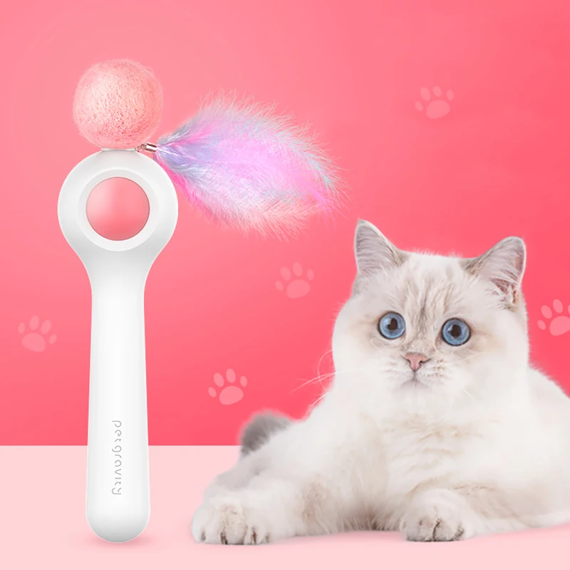 

Play Stick Feather Fairy Stick Cat Supplies Pet Products Funny Cat Feather Toy Gravity Automatic Retractable Funny Toys for Cats