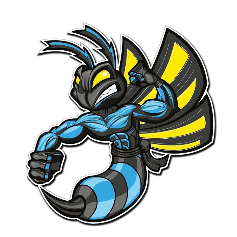 

Sunscreen Waterproof Funny Cartoon Hornets Car Sticker Colored Decorative PVC Decal for Mazda Nissan Honda Toyota ,14CM*15CM