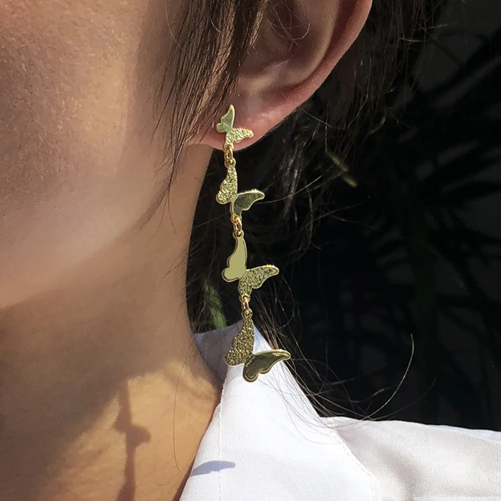 

Butterfly Dangel Earrings Gold Color Kpop Butterfly Dangel Earrings for Women Bohemia Cute Butterfly Earring Jewelry Charm
