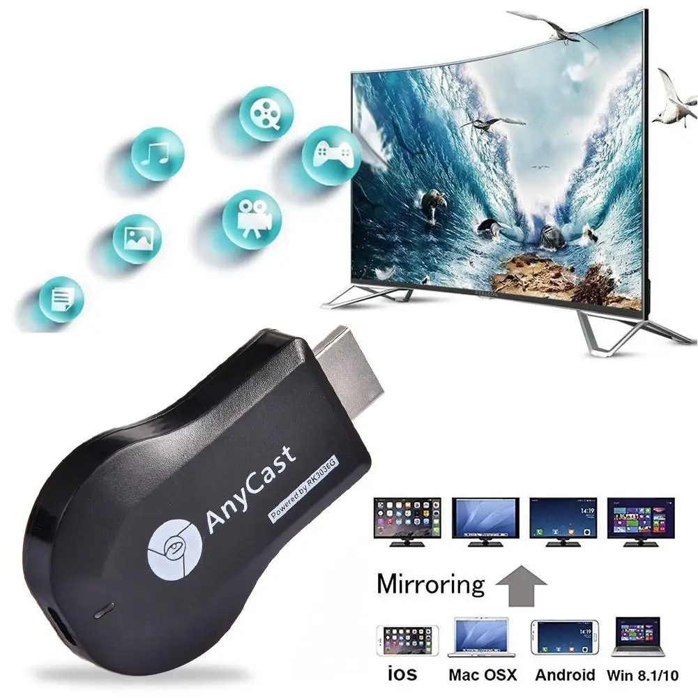 

Audio Adapter Durable Wireless Display WIFI Screen Transceiver Audio Wireless Display Adapter For IOS For Android For Windows