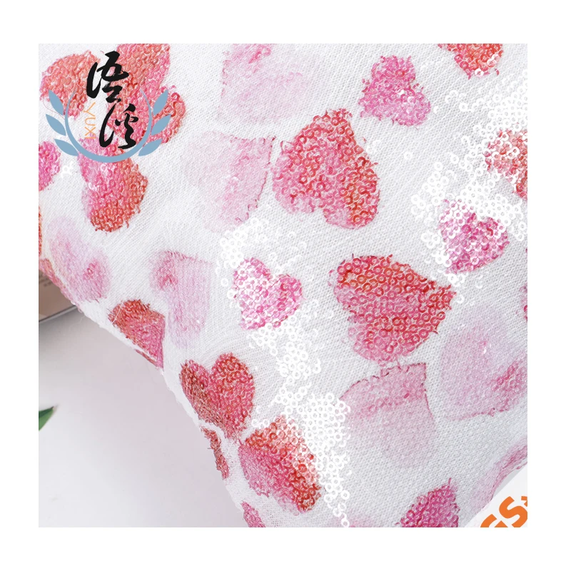 INS стиль любовная Подушка цифровая печать блестки тканевая с сердечником