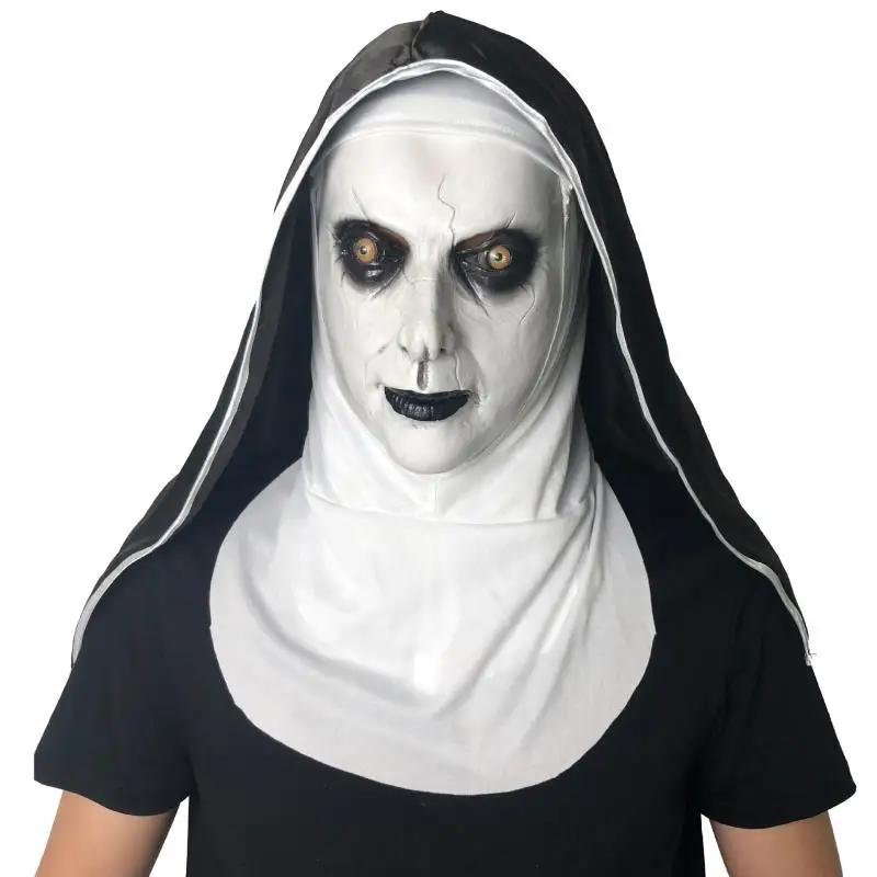Светодиодный ужасная маска монахини страшные косплей женские призрачные