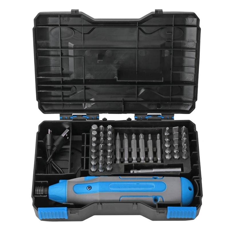 

44Pc Electric Screwdriver Set USB Rechargeable Wireless Screwdriver Set Forward and Reverse Cordless Screwdriver