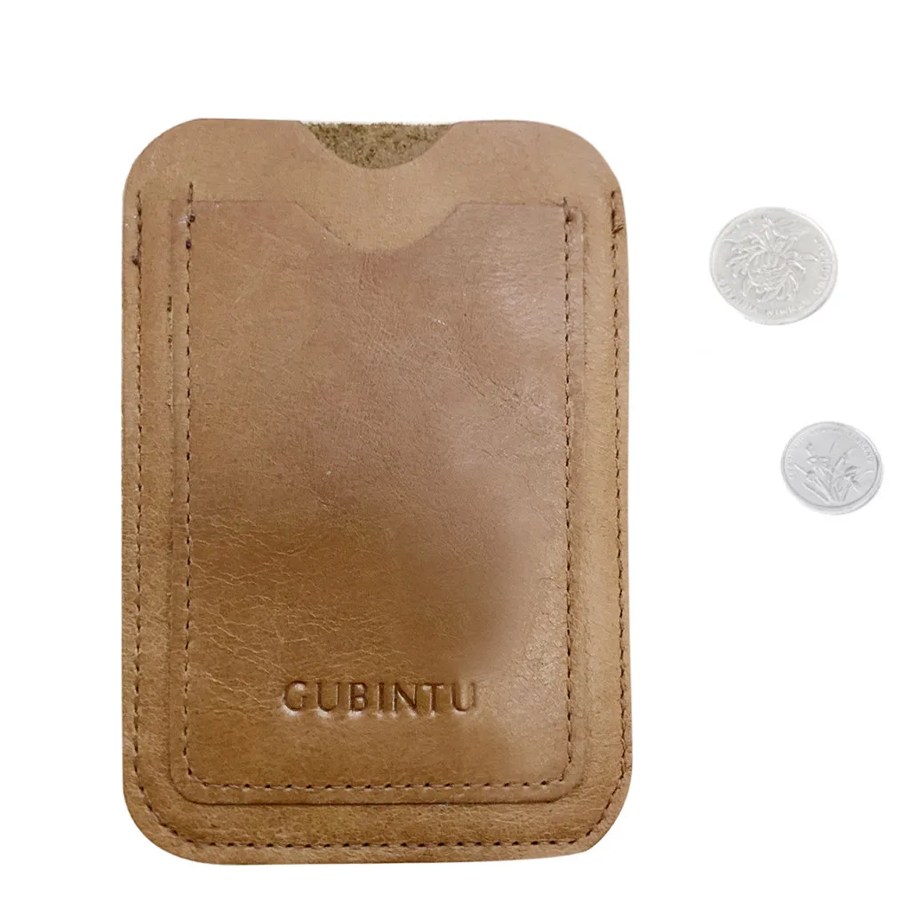 Женский кошелек из искусственной кожи коричневый держатель для карт тонкий